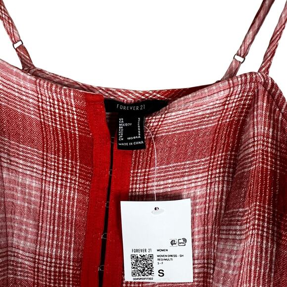 Forever 21 Red and White Plaid Mini Dress - Picture 4 of 5